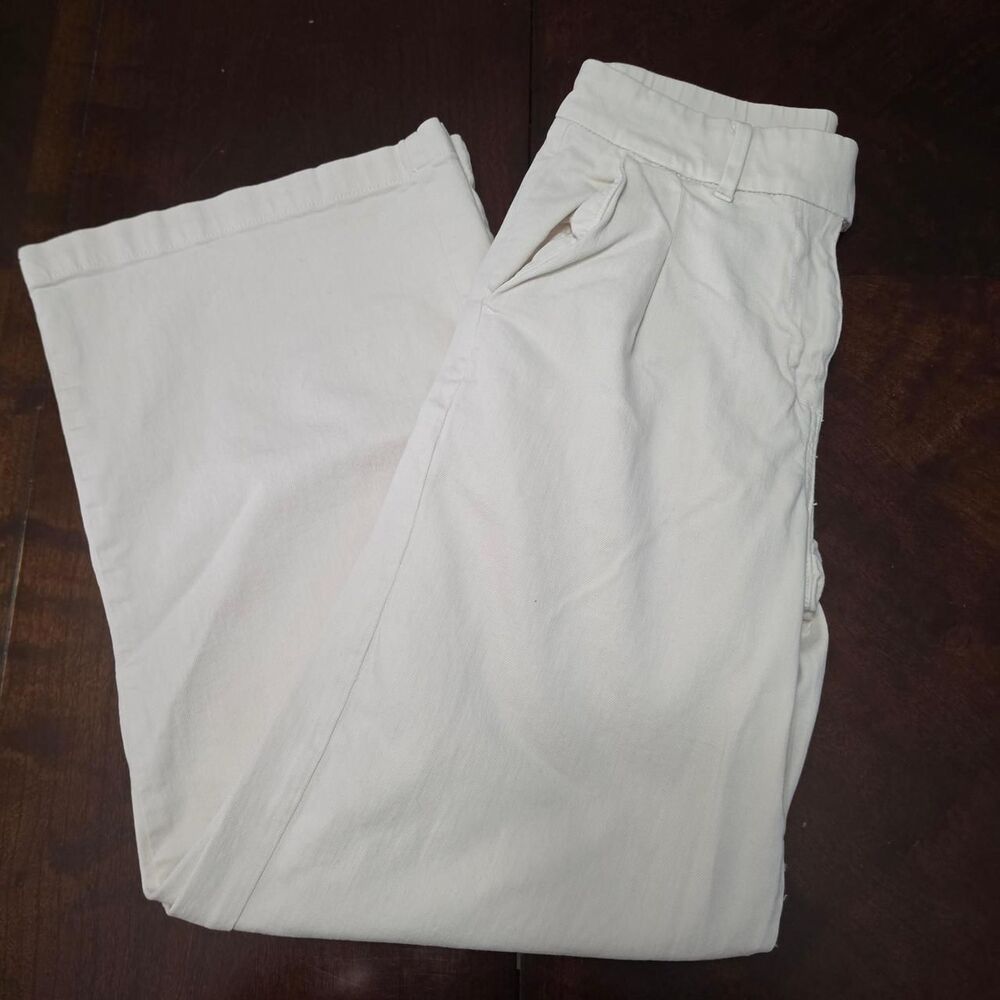 American Eagle Cream Wide Leg Trousers